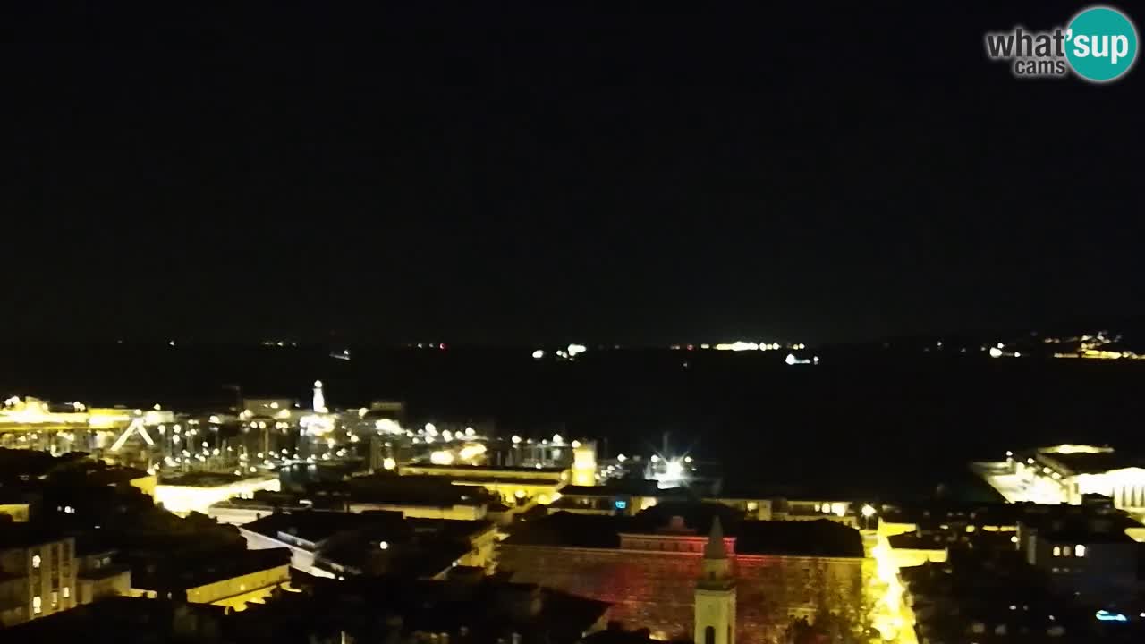 Webcam en direct Trieste, ville, golfe, port et château de Miramare