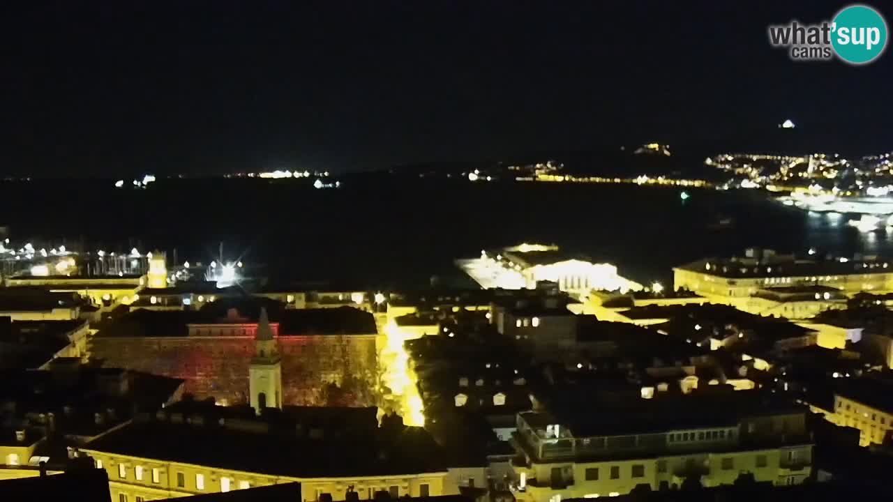 Webcam en vivo Trieste, ciudad, golfo, puerto y castillo de Miramare