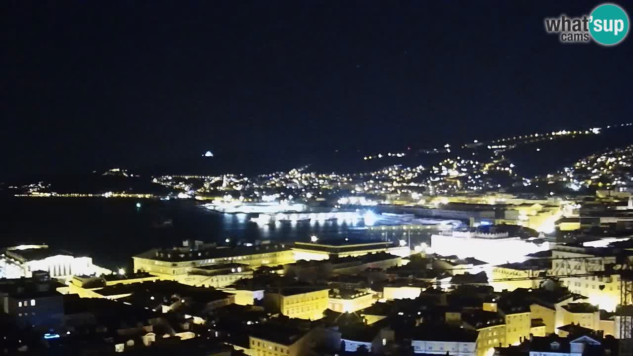 Webcam en direct Trieste, ville, golfe, port et château de Miramare