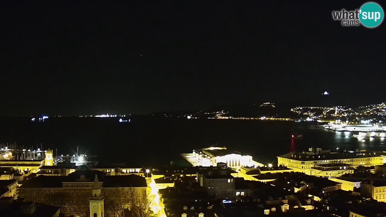 Live webcam Trieste – Panorama of the city, the Gulf, the maritime station and the Miramare castle