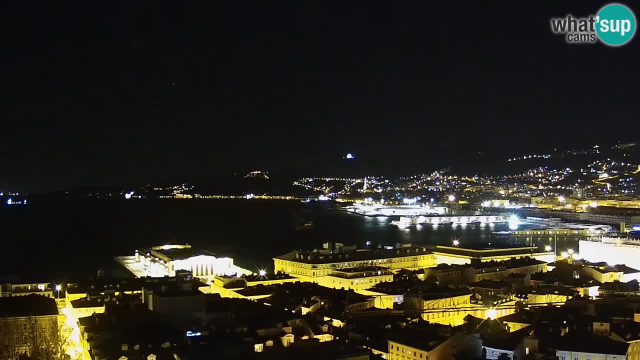 Webcam en vivo Trieste, ciudad, golfo, puerto y castillo de Miramare