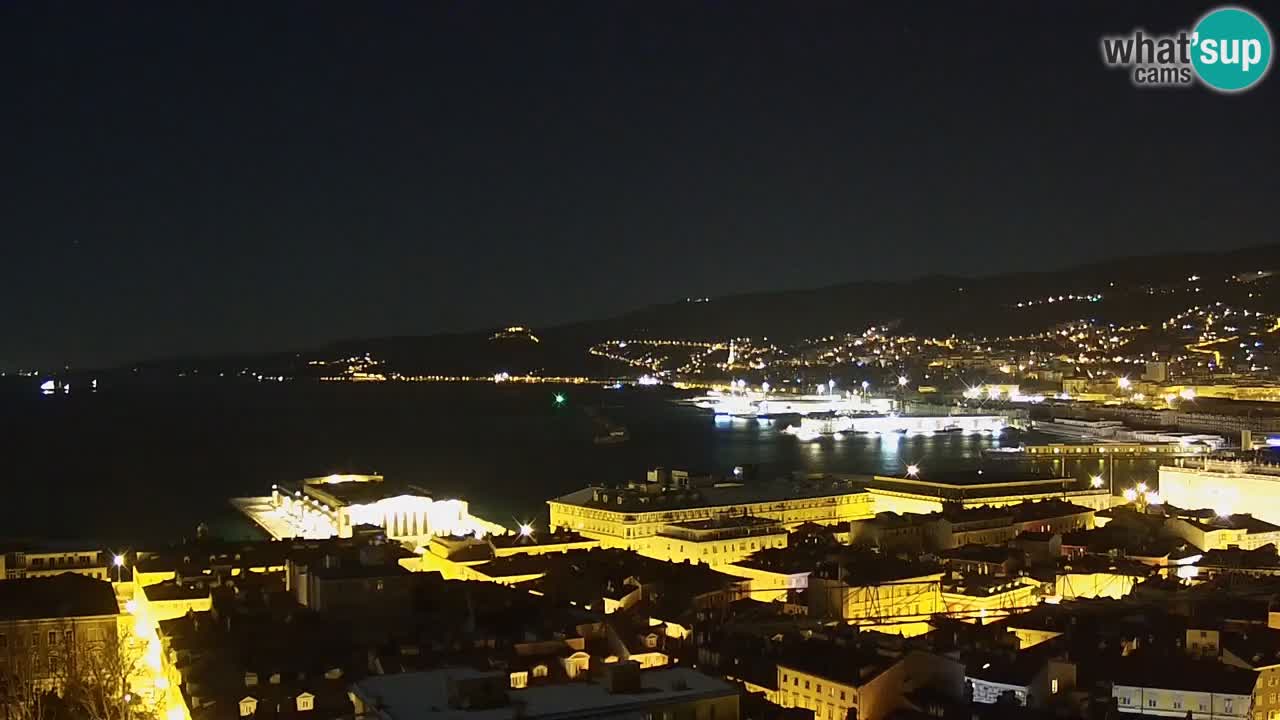 Webcam en vivo Trieste, ciudad, golfo, puerto y castillo de Miramare