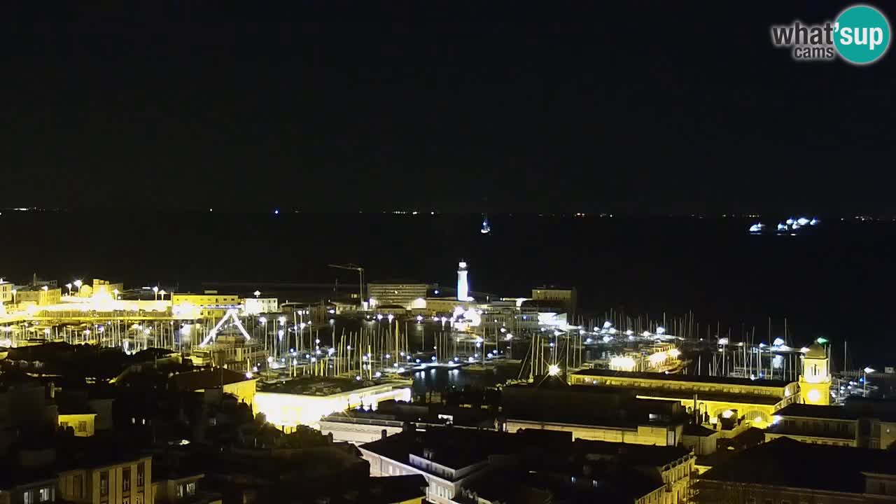 Live webcam Trieste – Panorama della città, del Golfo, stazione marittima e del castello di Miramare