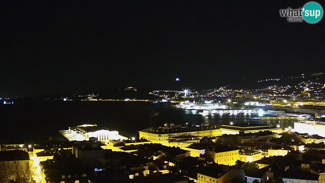 Live webcam Trieste – Panorama of the city, the Gulf, the maritime station and the Miramare castle