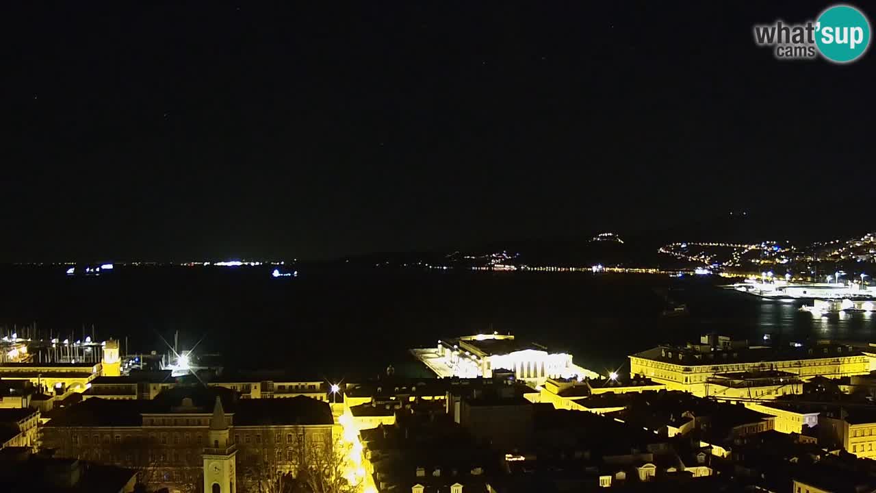 Webcam en direct Trieste, ville, golfe, port et château de Miramare