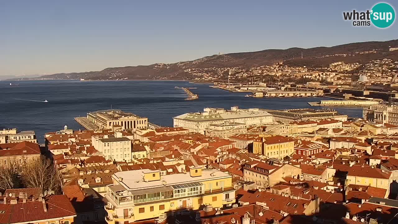 Live webcam Trieste – Panorama of the city, the Gulf, the maritime station and the Miramare castle