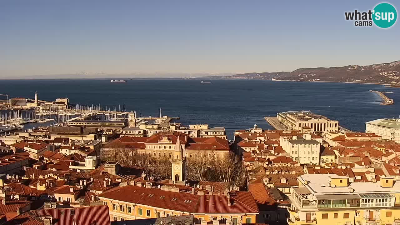 Live webcam Trieste – Panorama della città, del Golfo, stazione marittima e del castello di Miramare