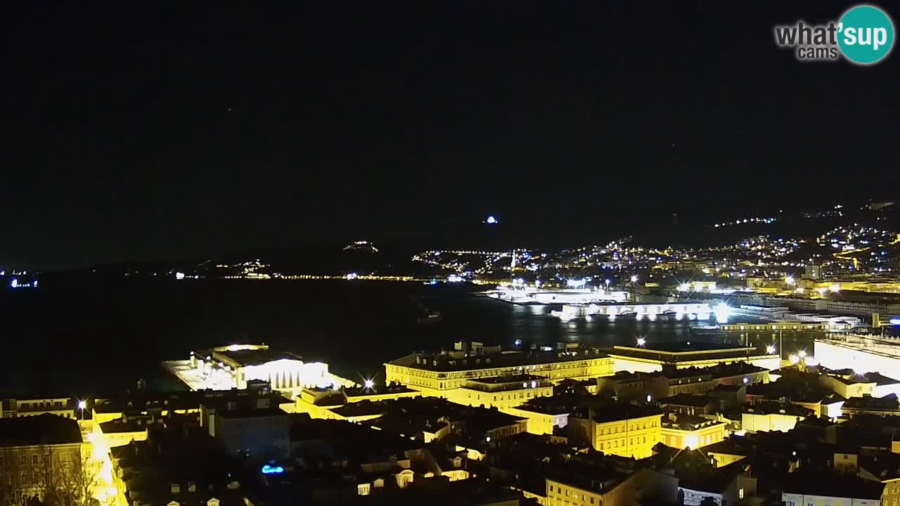 Live webcam Trieste – Panorama of the city, the Gulf, the maritime station and the Miramare castle