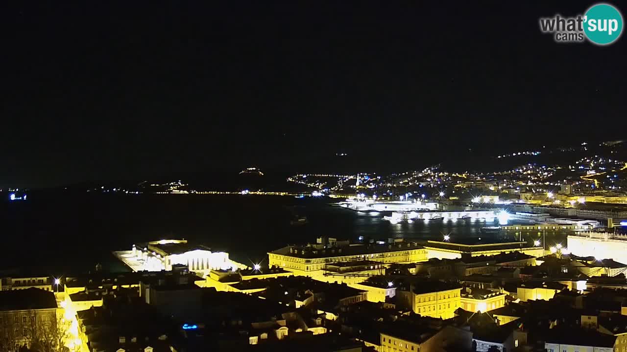 Webcam en direct Trieste, ville, golfe, port et château de Miramare