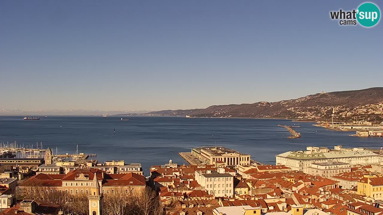 Live webcam Trieste – Panorama of the city, the Gulf, the maritime station and the Miramare castle