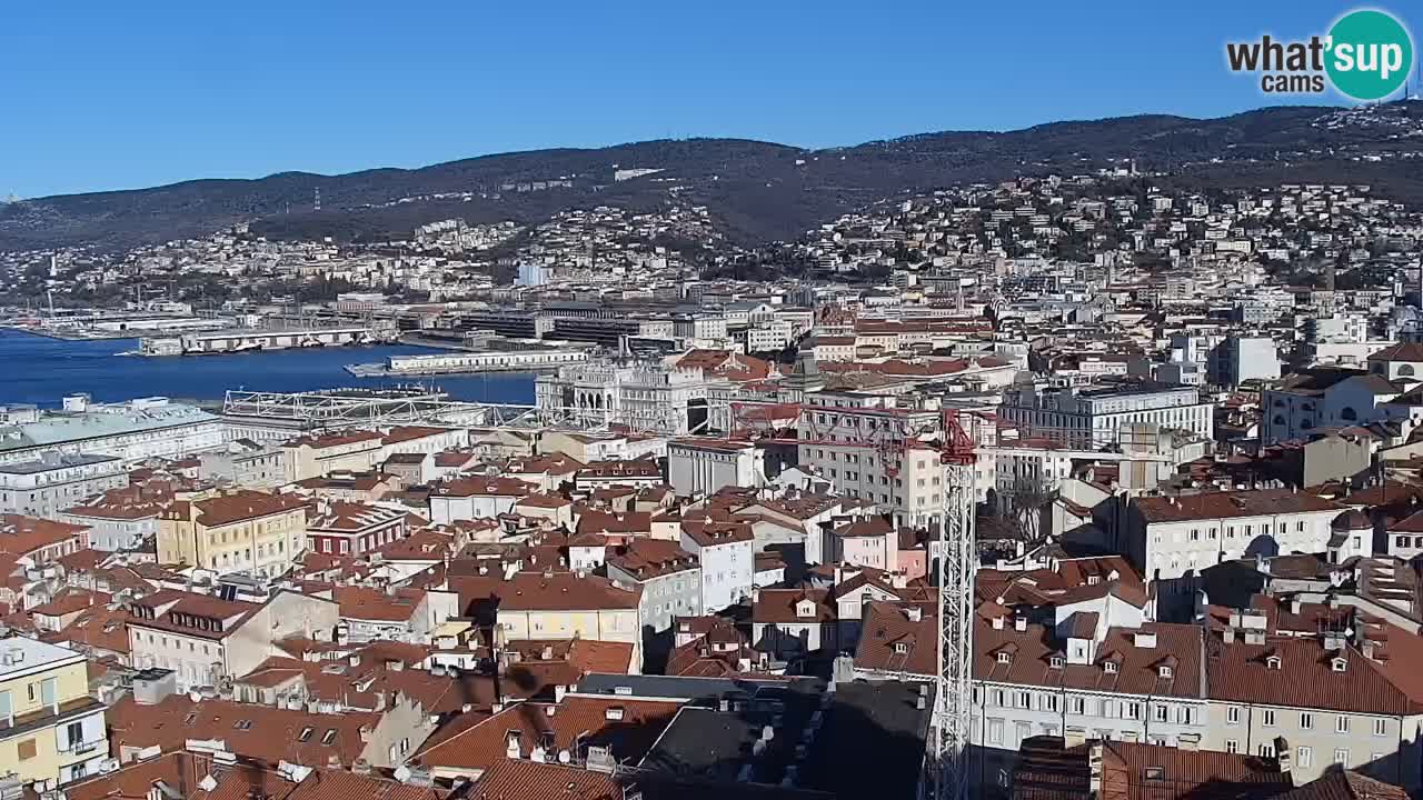 Live webcam Trieste – Panorama of the city, the Gulf, the maritime station and the Miramare castle