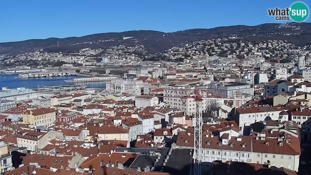 Live webcam Trieste – Panorama of the city, the Gulf, the maritime station and the Miramare castle