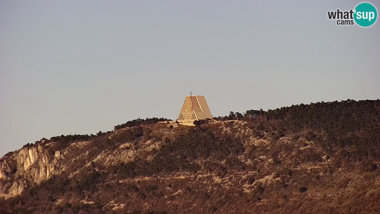 Webcam Trieste – View from sanctuary Monte Grisa