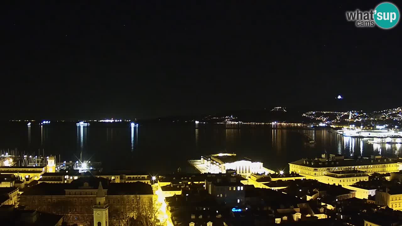 Live webcam Trieste – Panorama of the city, the Gulf, the maritime station and the Miramare castle