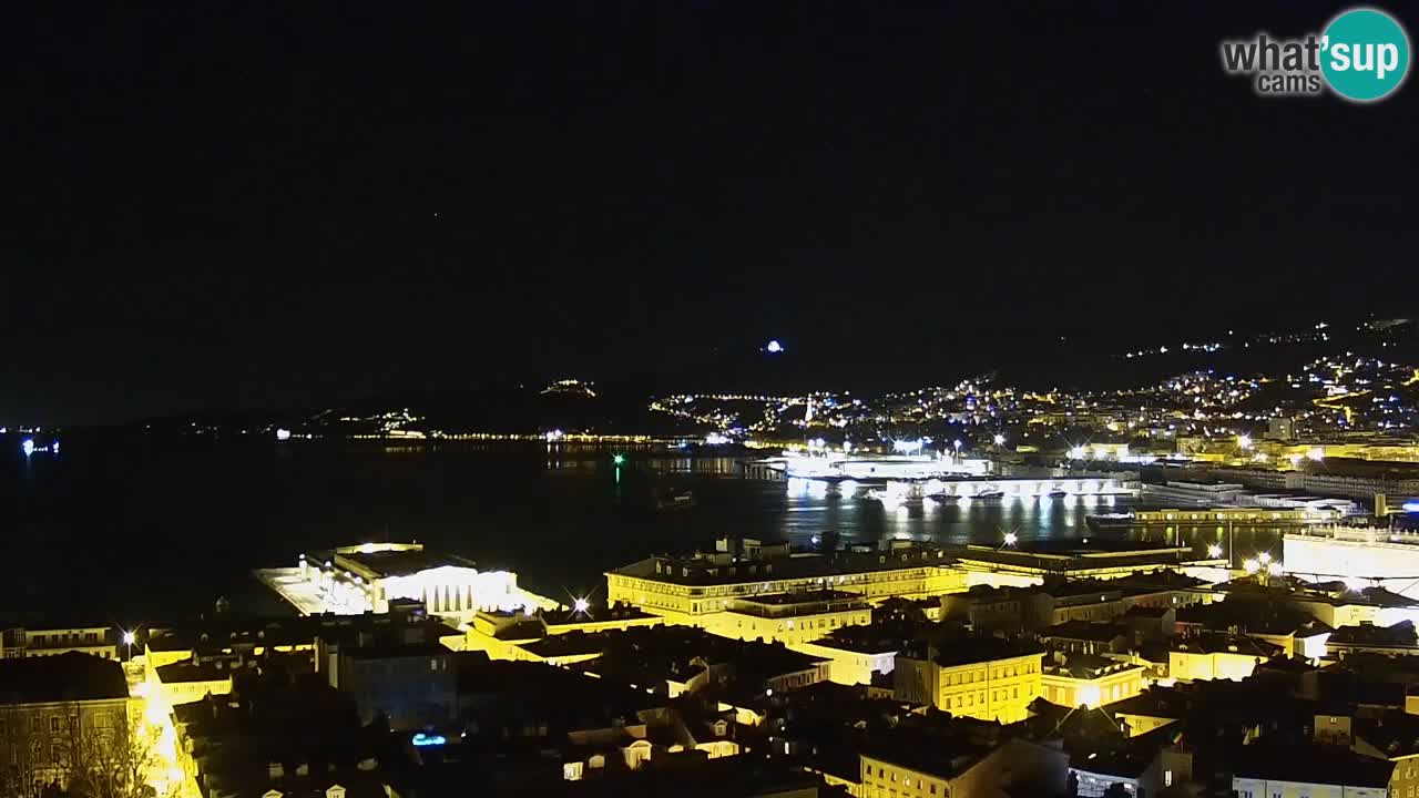 Live webcam Trieste – Panorama of the city, the Gulf, the maritime station and the Miramare castle