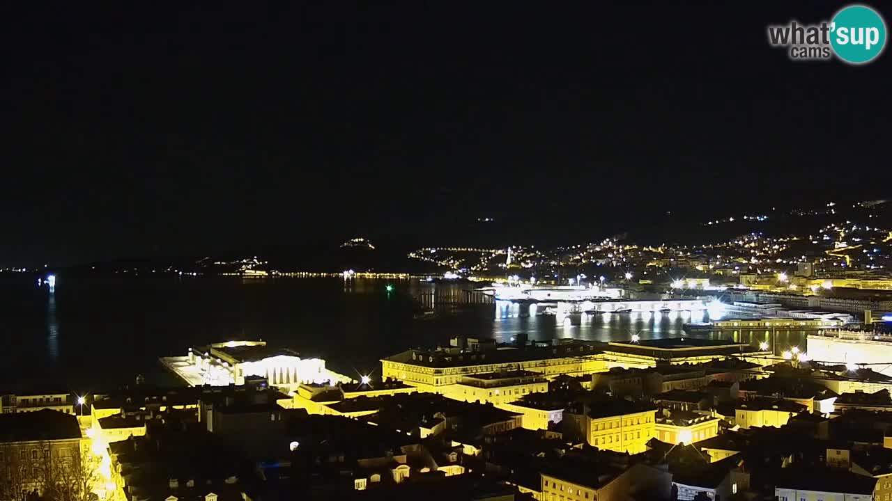 Live webcam Trieste – Panorama of the city, the Gulf, the maritime station and the Miramare castle