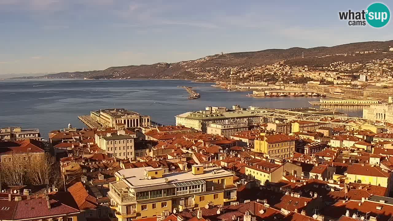 Live webcam Trieste – Panorama of the city, the Gulf, the maritime station and the Miramare castle