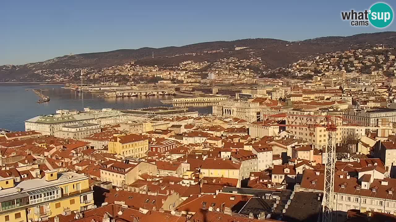 Live webcam Trieste – Panorama della città, del Golfo, stazione marittima e del castello di Miramare