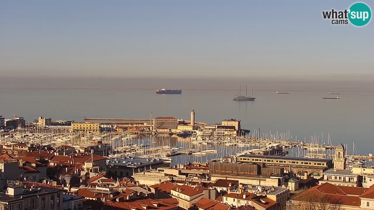 Webcam en vivo Trieste, ciudad, golfo, puerto y castillo de Miramare