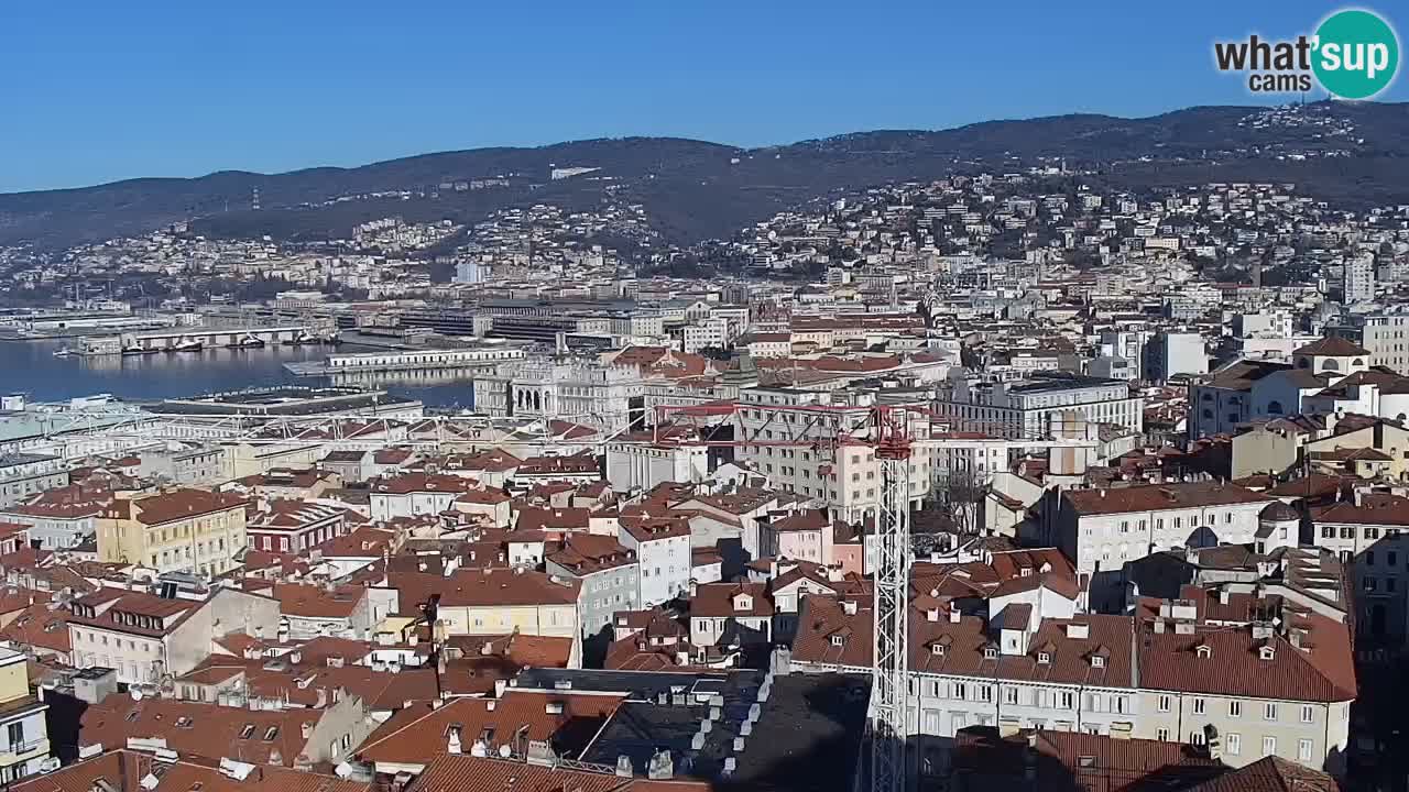 Live webcam Trieste – Panorama of the city, the Gulf, the maritime station and the Miramare castle