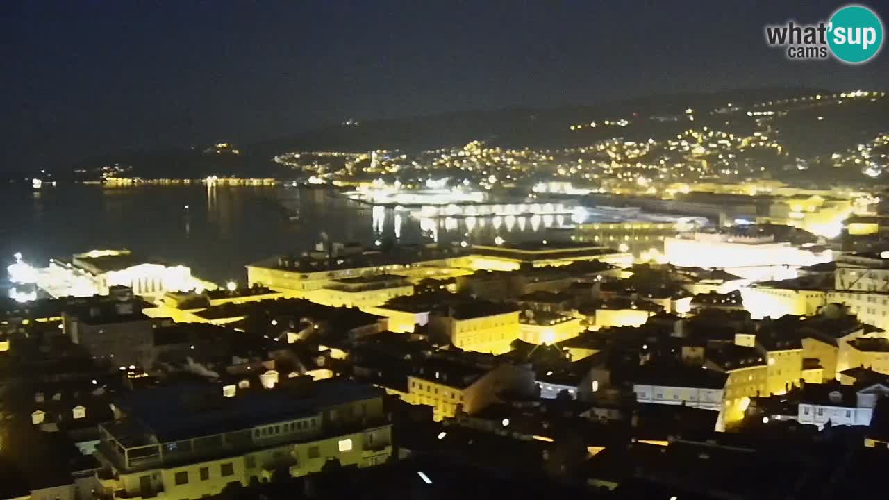 Webcam en direct Trieste, ville, golfe, port et château de Miramare