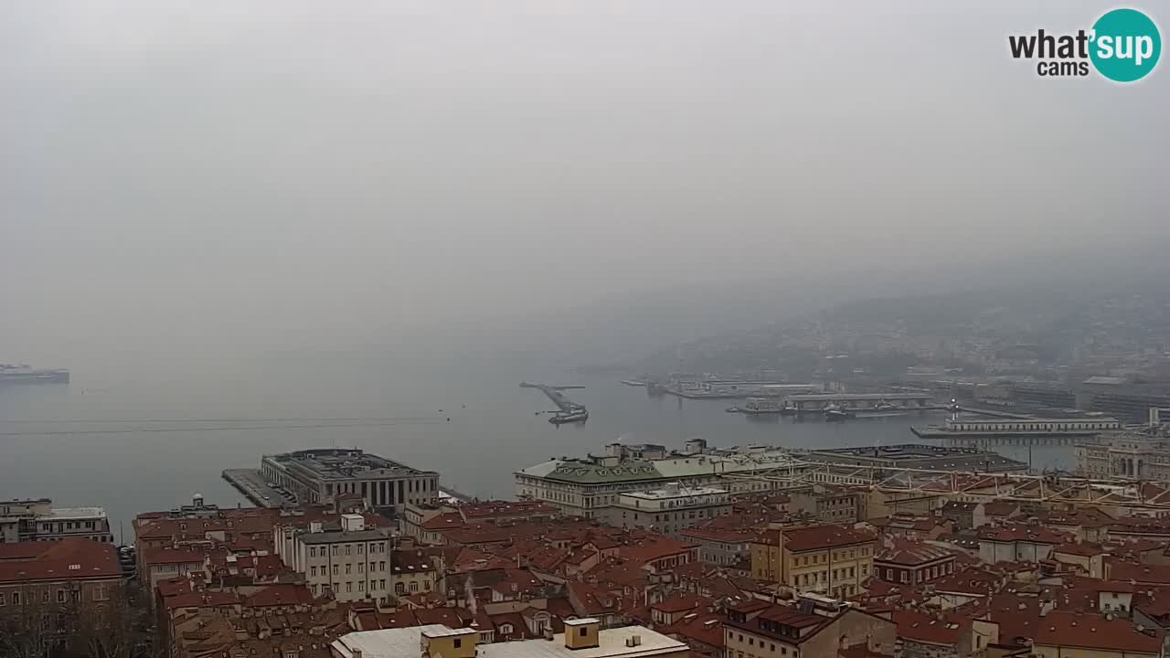 Live webcam Trieste – Panorama della città, del Golfo, stazione marittima e del castello di Miramare