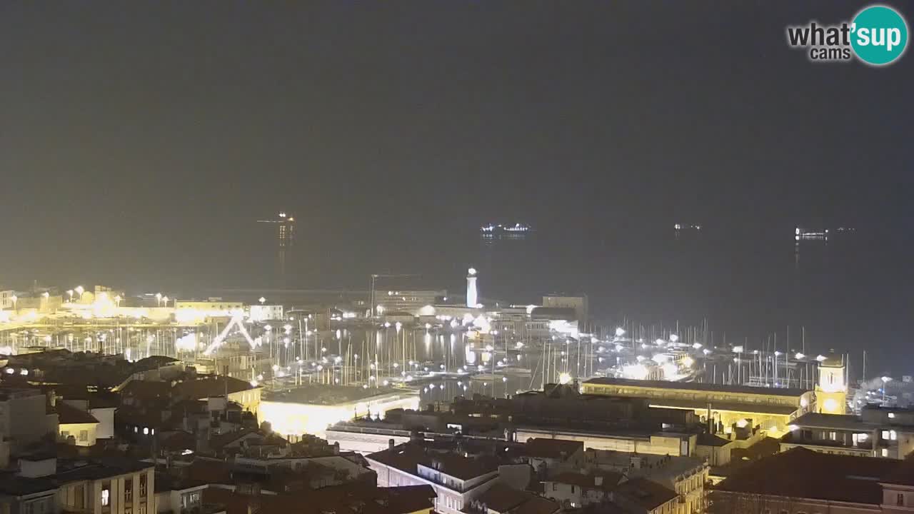 Webcam en vivo Trieste, ciudad, golfo, puerto y castillo de Miramare