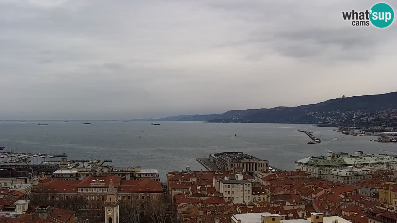 Live webcam Trieste – Panorama della città, del Golfo, stazione marittima e del castello di Miramare