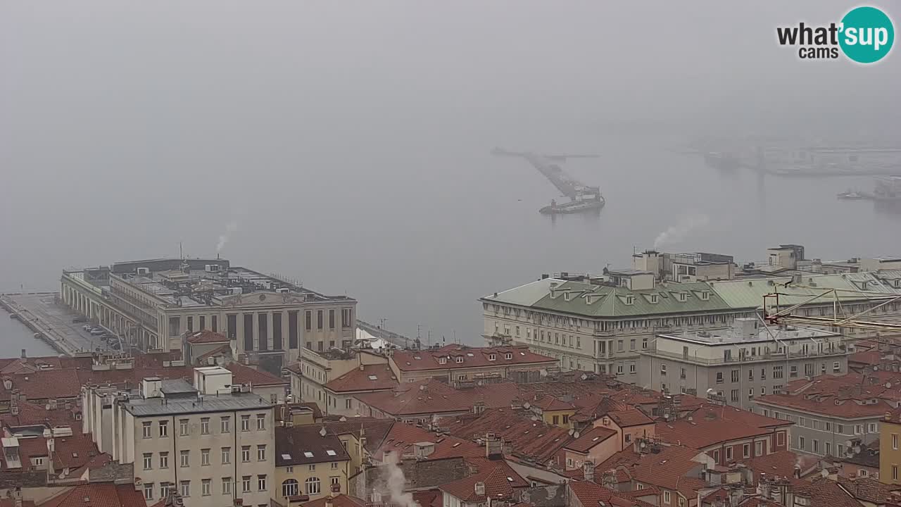 Webcam en vivo Trieste, ciudad, golfo, puerto y castillo de Miramare