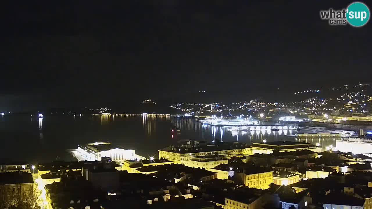 Webcam en direct Trieste, ville, golfe, port et château de Miramare