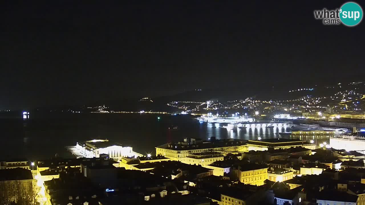 Live webcam Trieste – Panorama della città, del Golfo, stazione marittima e del castello di Miramare