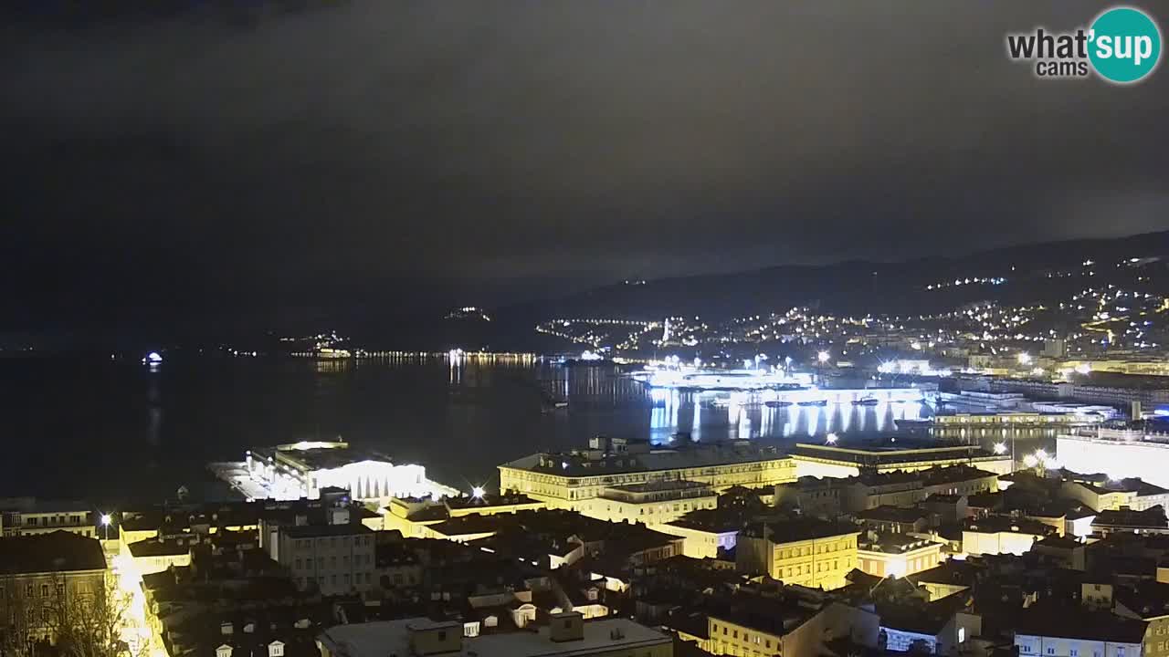 Webcam en direct Trieste, ville, golfe, port et château de Miramare