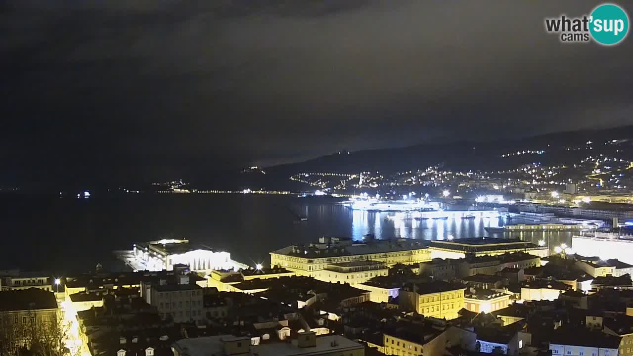 Webcam en direct Trieste, ville, golfe, port et château de Miramare