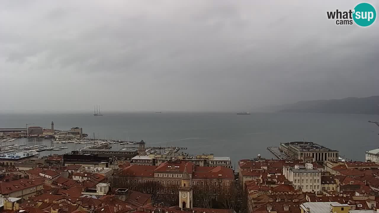 Live webcam Trieste – Panorama of the city, the Gulf, the maritime station and the Miramare castle