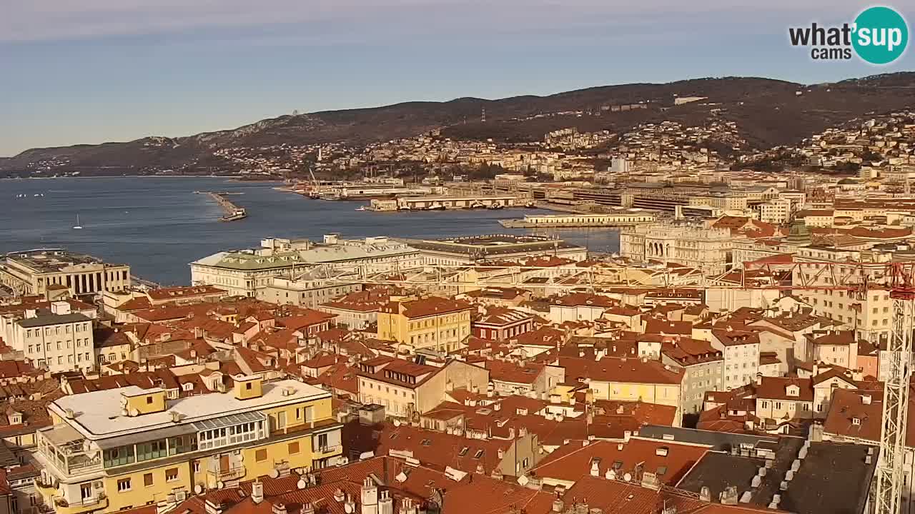 Live webcam Trieste – Panorama of the city, the Gulf, the maritime station and the Miramare castle