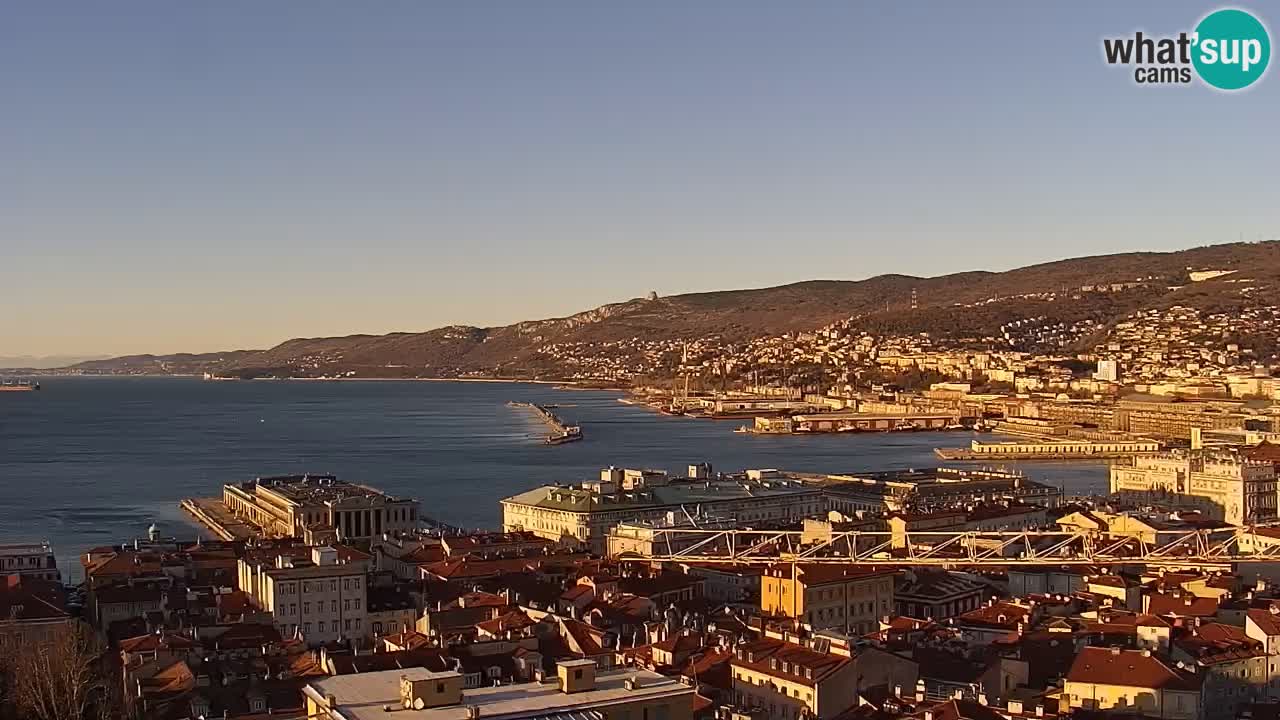 Live webcam Trieste – Panorama of the city, the Gulf, the maritime station and the Miramare castle