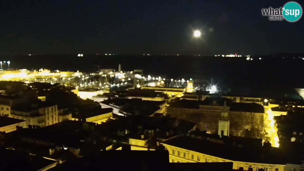 Live webcam Trieste – Panorama of the city, the Gulf, the maritime station and the Miramare castle