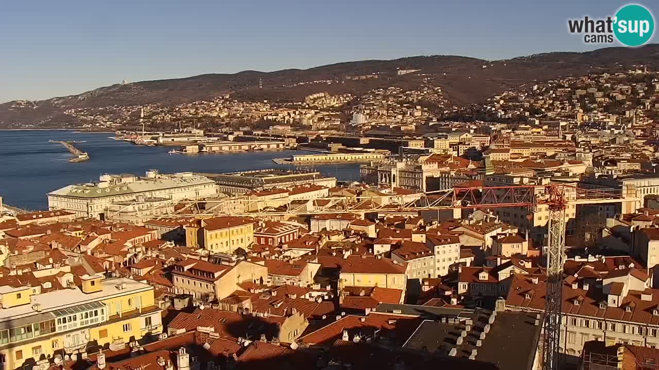 Live webcam Trieste – Panorama of the city, the Gulf, the maritime station and the Miramare castle