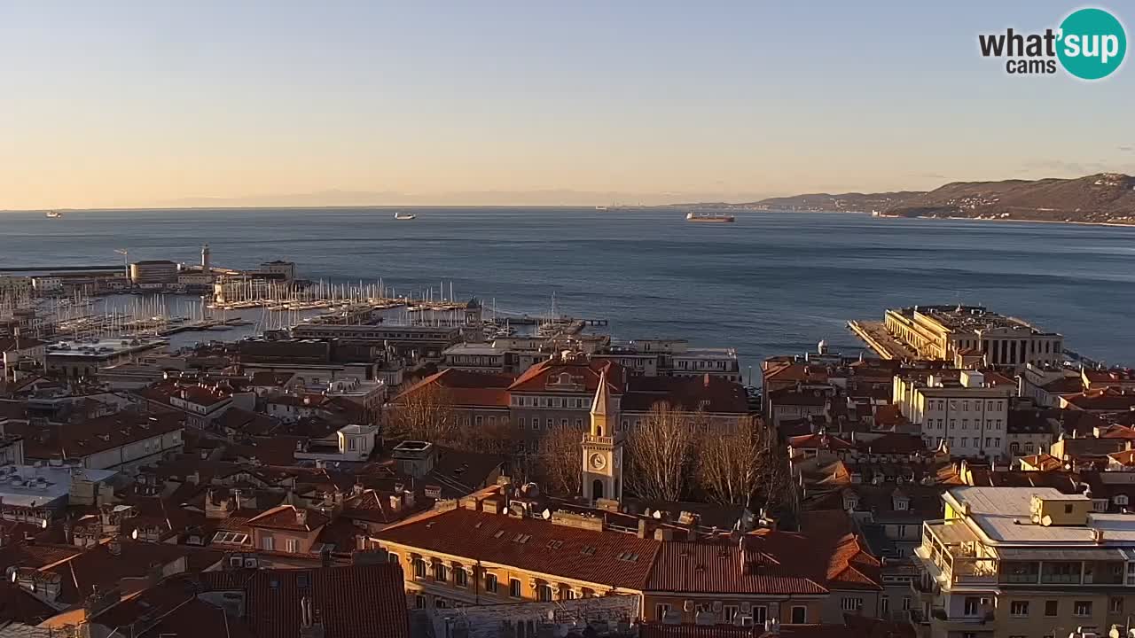 Live webcam Trieste – Panorama of the city, the Gulf, the maritime station and the Miramare castle