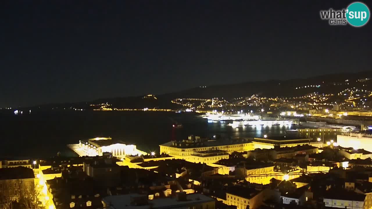 Webcam en direct Trieste, ville, golfe, port et château de Miramare