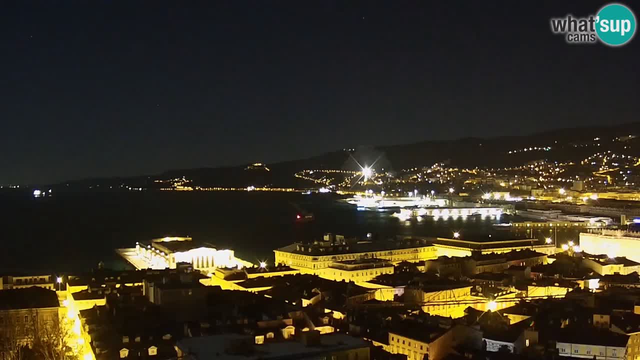 Webcam en direct Trieste, ville, golfe, port et château de Miramare