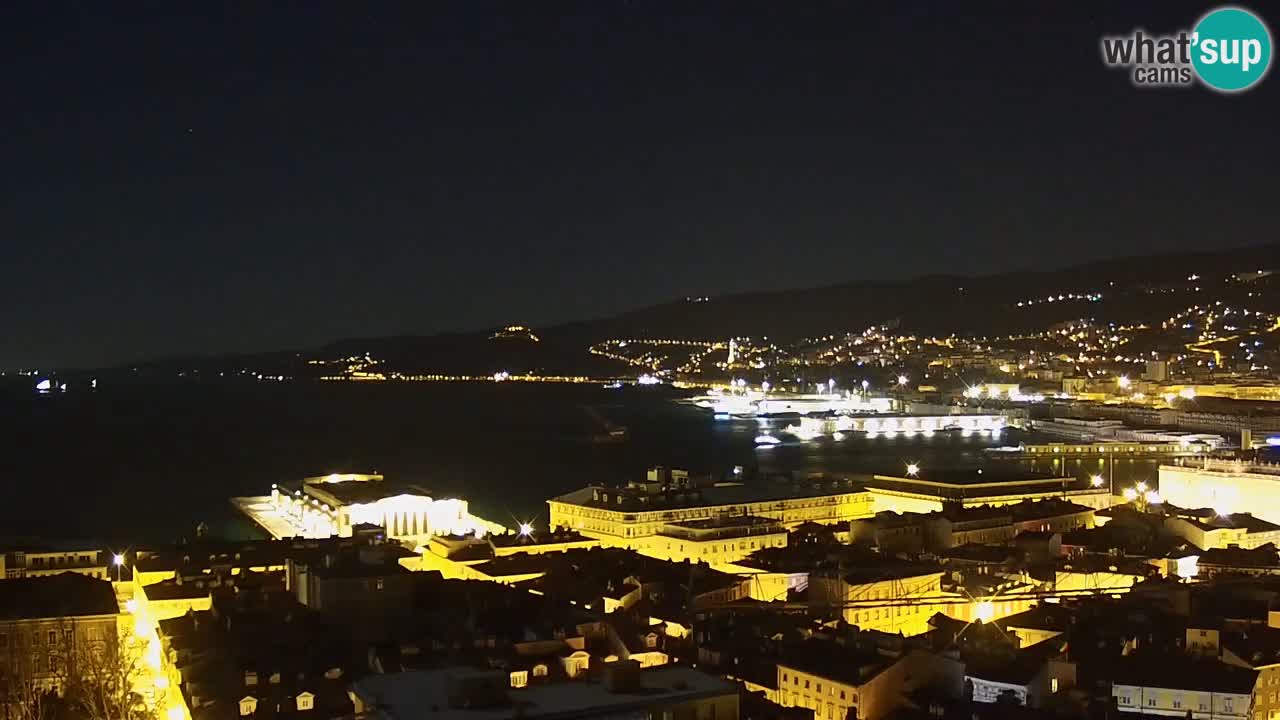 Webcam en direct Trieste, ville, golfe, port et château de Miramare