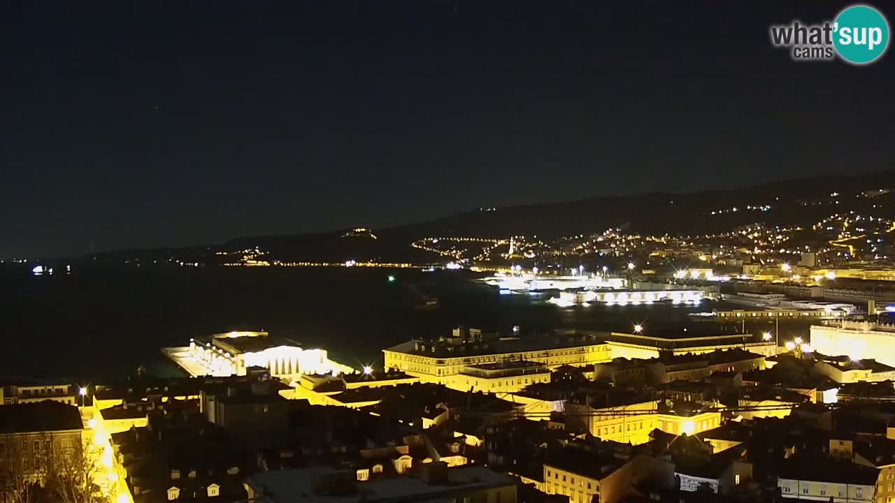 Webcam en direct Trieste, ville, golfe, port et château de Miramare