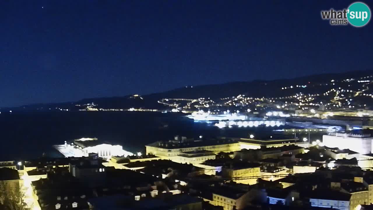 Webcam en direct Trieste, ville, golfe, port et château de Miramare