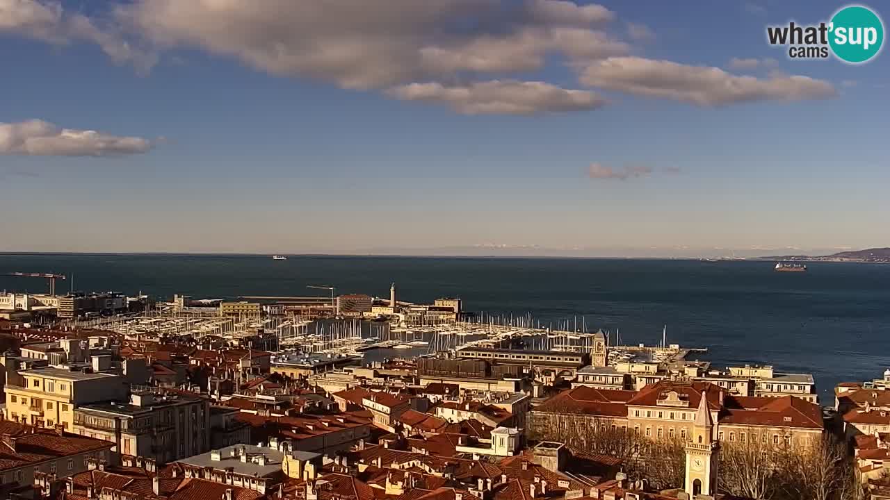 Live webcam Trieste – Panorama of the city, the Gulf, the maritime station and the Miramare castle