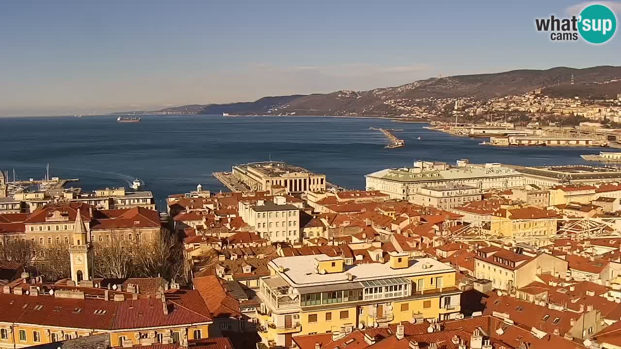 Live webcam Trieste – Panorama of the city, the Gulf, the maritime station and the Miramare castle