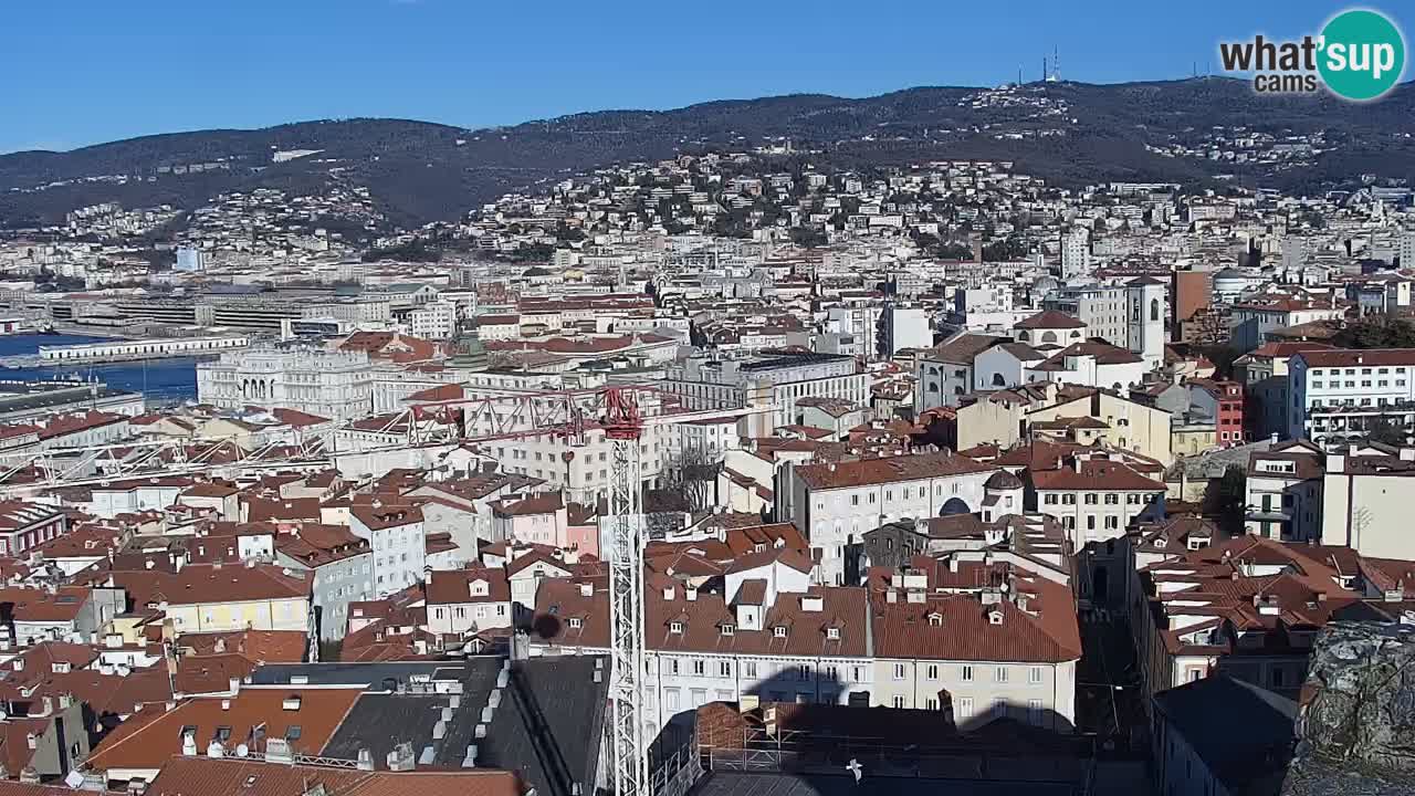 Live webcam Trieste – Panorama of the city, the Gulf, the maritime station and the Miramare castle