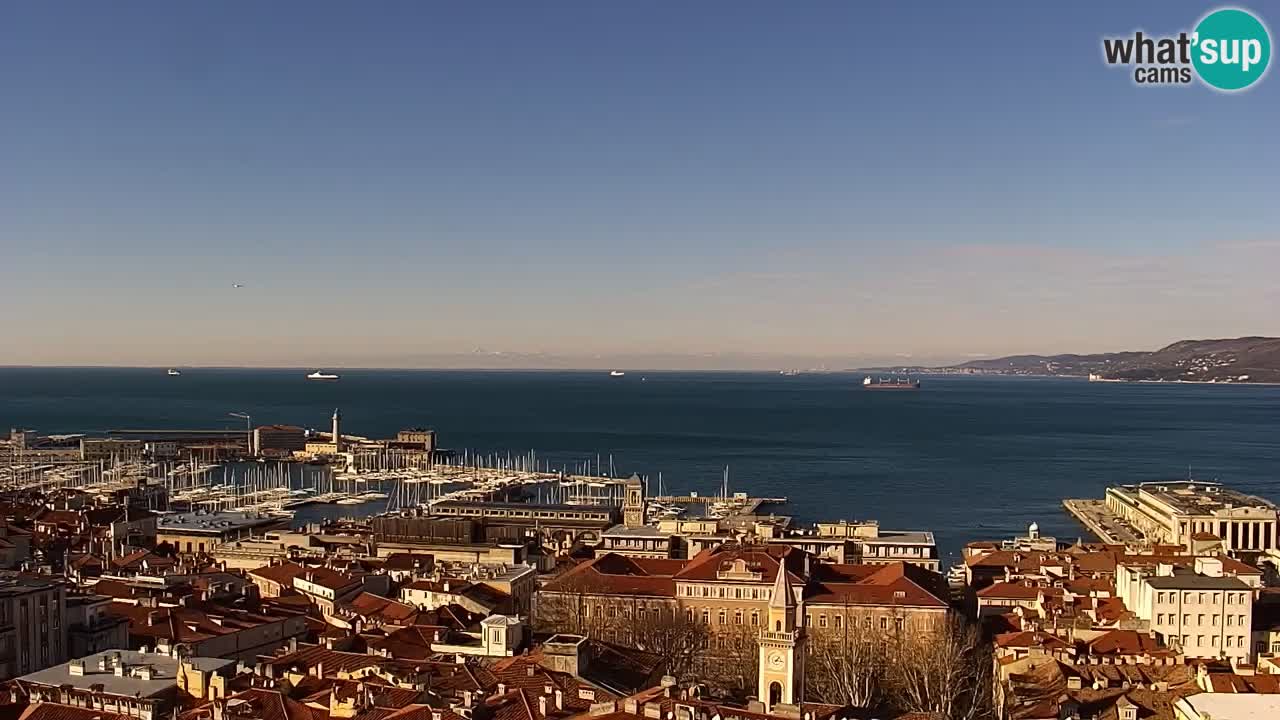 Live webcam Trieste – Panorama of the city, the Gulf, the maritime station and the Miramare castle