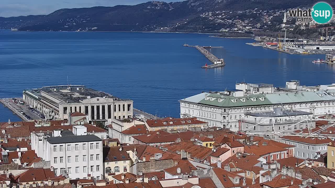 Live webcam Trieste – Panorama of the city, the Gulf, the maritime station and the Miramare castle