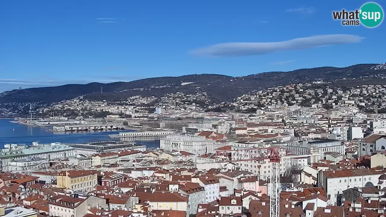 Live webcam Trieste – Panorama of the city, the Gulf, the maritime station and the Miramare castle